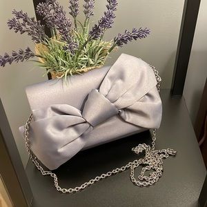 Silver gray evening bag
